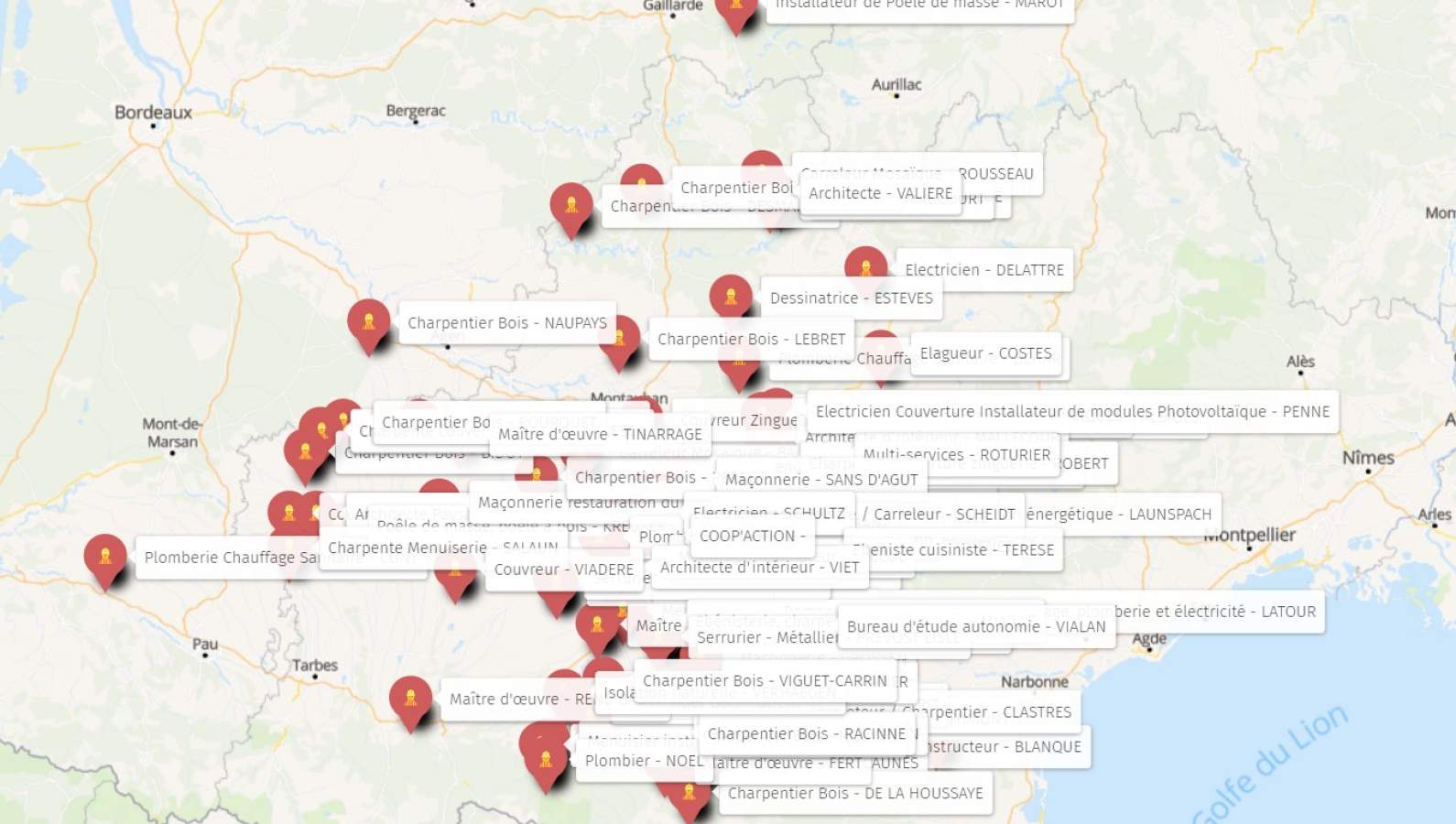 Carte des Coop'Acteurs